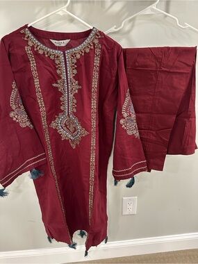 MARIA.B Maroon Embroidered Women Kurta Set